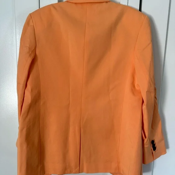 Everlane The 80s Blazer Jacket in Orange/Tangerine Organic Cotton Size 2